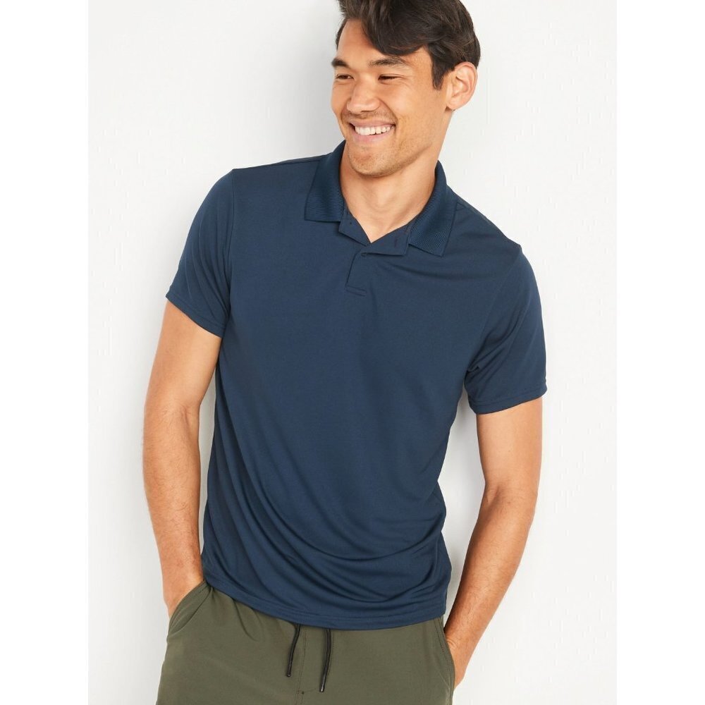 Old Navy Mens Size XXL Moisture-Wicking Short Sleeve Polo Shirt in Blue 2180‎